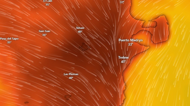 La ola de calor este domingo llego  41° en Trelew y el resto del Valle