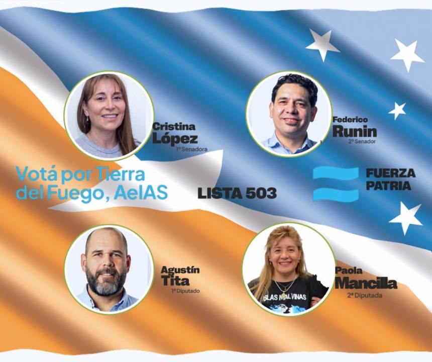 El frente Fuerza Patria Tierra del Fuego AeIAS oficializo a sus candidatos
