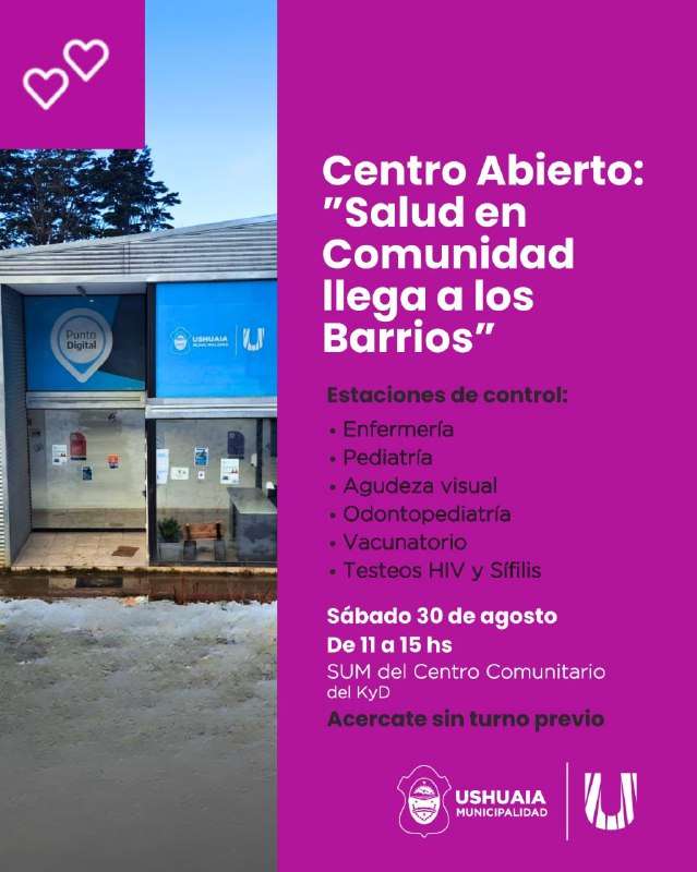 Ushuaia acerca el programa «Salud en Comunidad» al barrio KyD con controles y atención gratuita