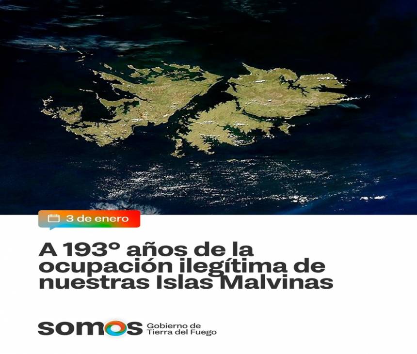 A 193 años de la usurpación británica de las Islas Malvinas reafirmamos, este 3 de enero, nuestro compromiso permanente e irrenunciable con la defensa de nuestra soberanía.