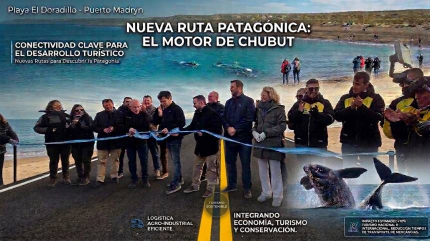 Conectividad y conservación: Se inauguró el pavimento de la Ruta 42 hacia El Doradillo en el inicio de la temporada de ballenas.