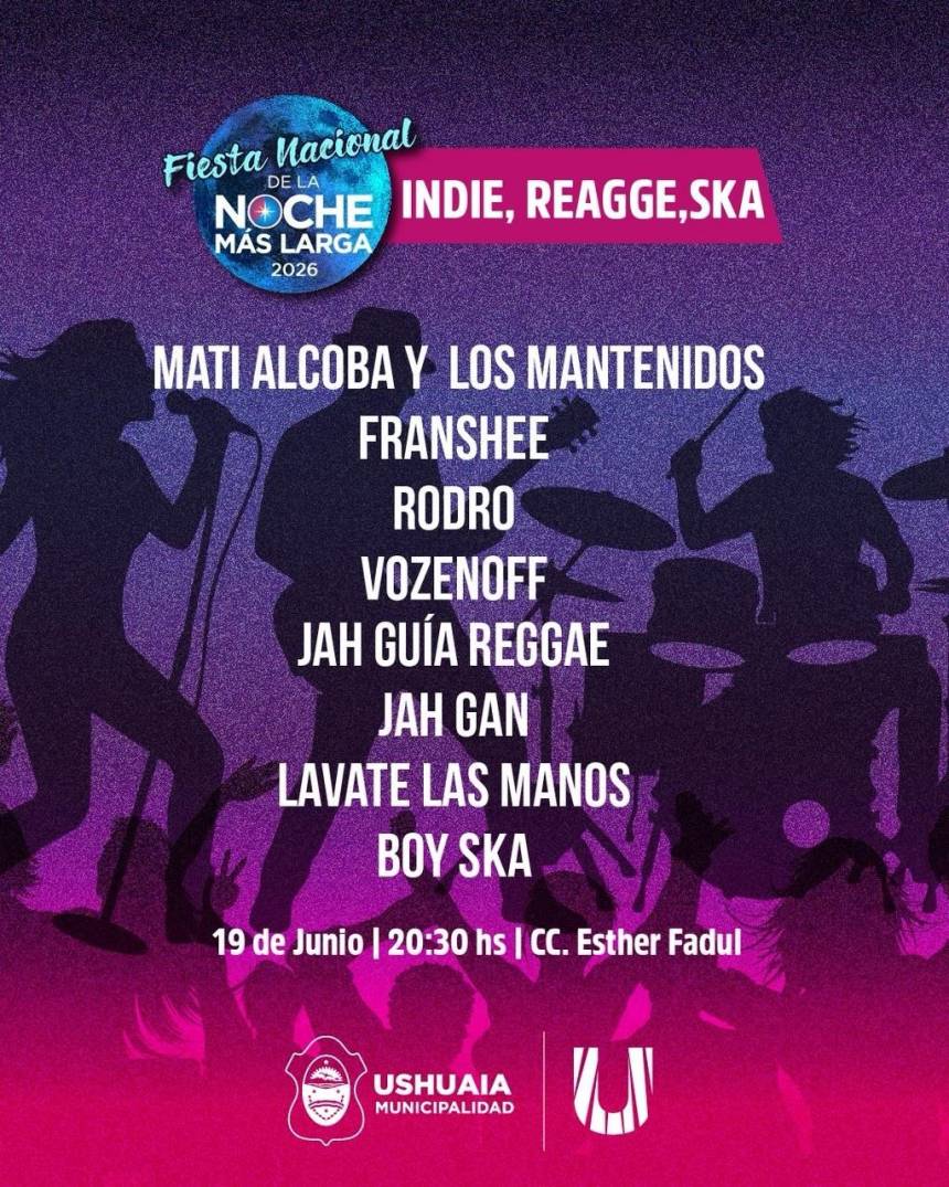 Ushuaia tendrá su noche de  INDIE, REGGAE Y SKA