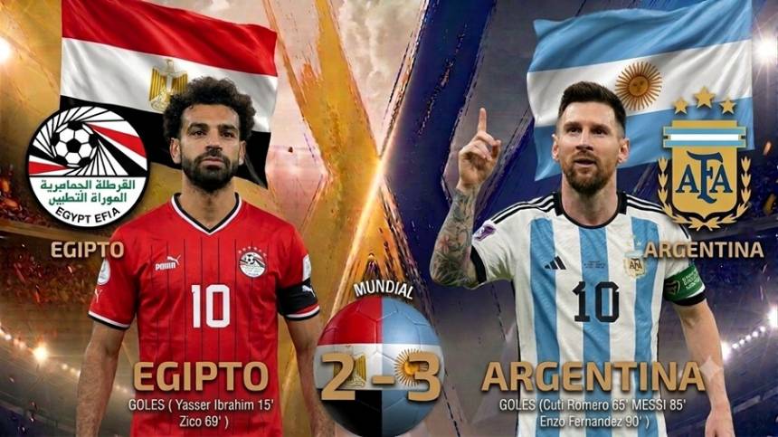 Épica remontada de Argentina venció 3-2 a Egipto y clasificó a los cuartos de final del Mundial 2026