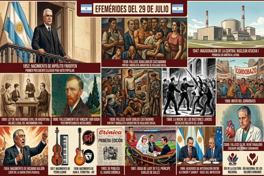 #Efemérides 29 de julio: Un día como hoy... Recordamos los hechos que marcaron la historia.