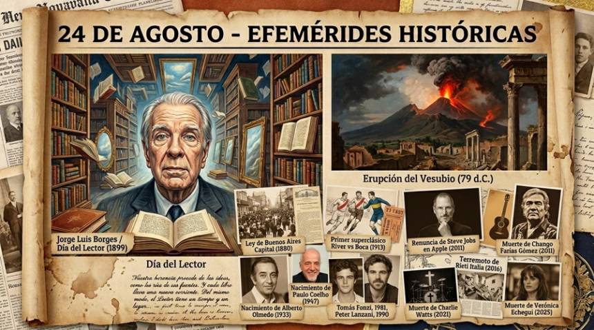 #Efemérides 24 de agosto: Un día como hoy... Recordamos los hechos que marcaron la historia.