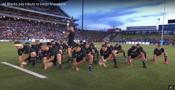 Homenaje a nivel mundial «Los All Blacks rinden homenaje a Maradona frente a los Pumas»