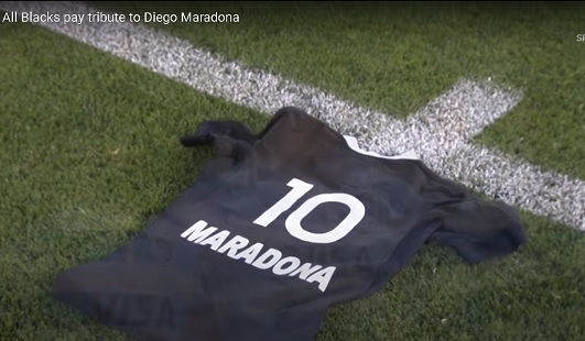 Homenaje a nivel mundial «Los All Blacks rinden homenaje a Maradona frente a los Pumas»