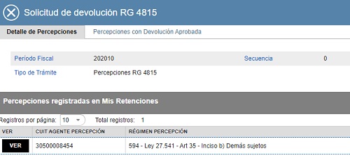 IMAGEN 3B -Cuando dan aceptar, aparece el detalle de cada percepción realizad en el periodo. El último paso es hace clic en PRESENTAR y a esperar