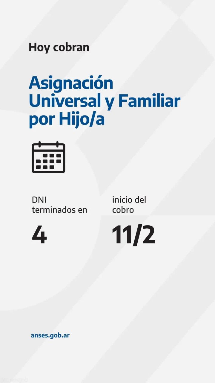 CALENDARIOS DE PAGOS ANSES 11 DE FEBRERO