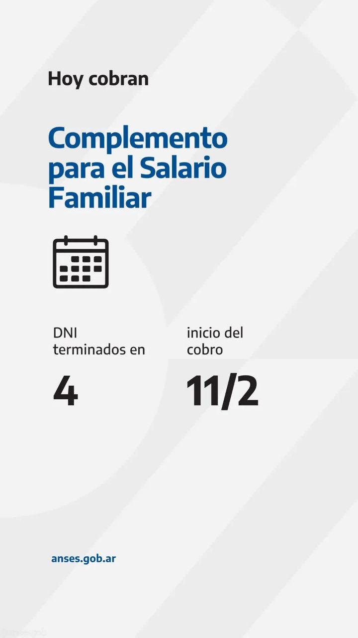 CALENDARIOS DE PAGOS ANSES 11 DE FEBRERO