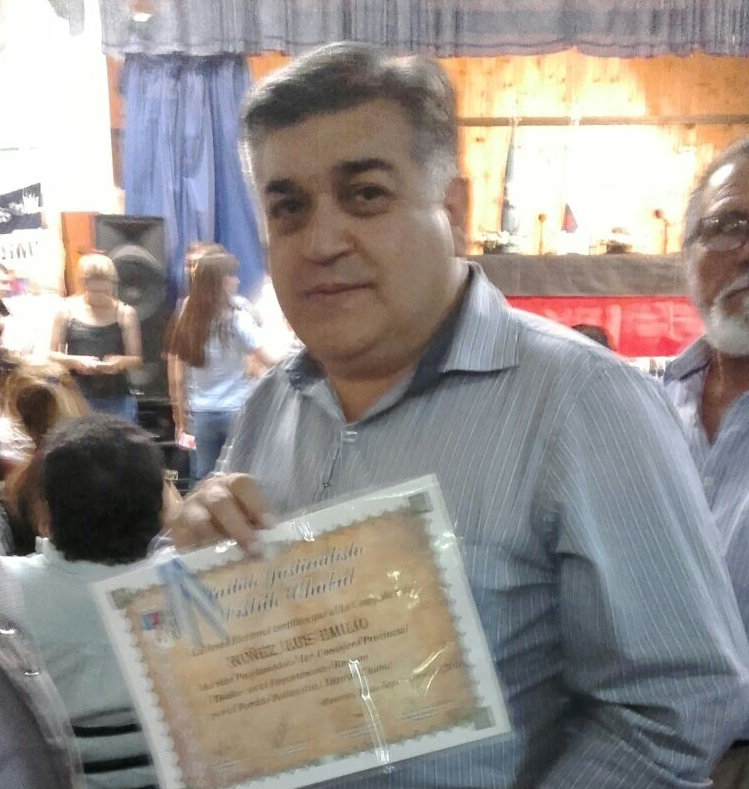 Luis Nuñez Secretario gral CGT del valle inferior del Chubut y Historico militante con su diploma de vice presidente del Partido Justicialista del Chubut 