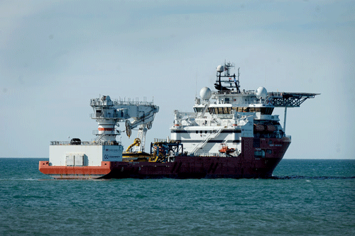 El barco Seabed Constructor logró dar con el submarino. (Germán García Adrasti)